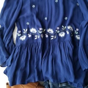 Francesca's blue peplum top